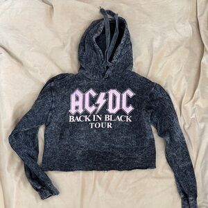 AC/DC Back in Black Tour Crop Hoodie